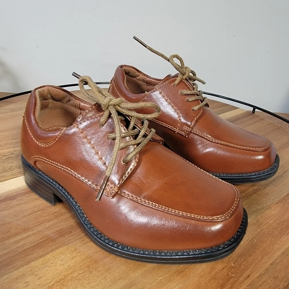 Robert David Boys Dress Shoes Faux Leather Lace Up Loafers Size 9
